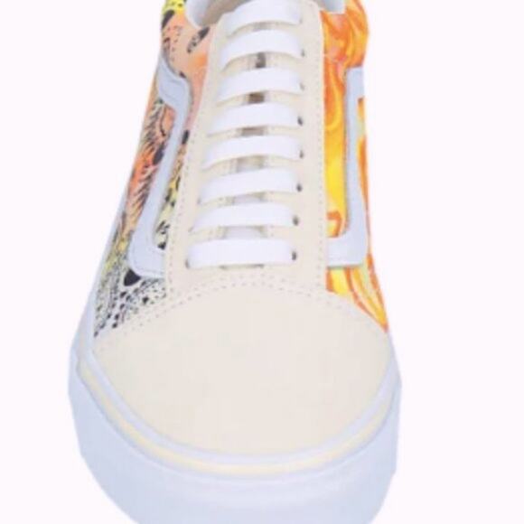 Vans Old Skool Bandana Flame Beige Orange size 8.5 - Picture 6 of 12